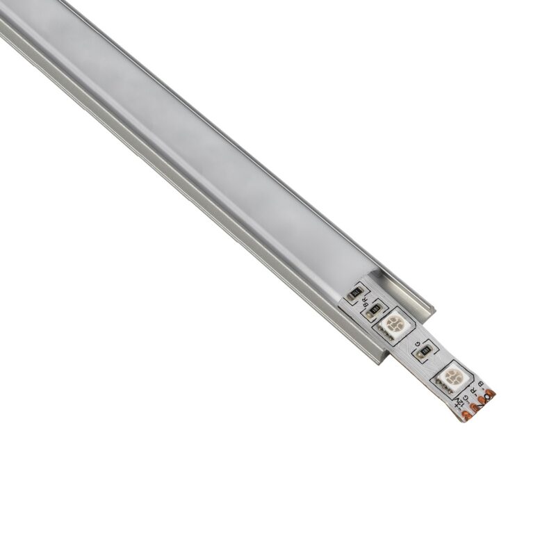 GLOBOSTAR® ALP-LINEAR CURBARIO 70802-1M Επιφανειακό Εύκαμπτο Προφίλ Αλουμινίου με Λευκό Γαλακτερό Πατητό Κάλυμμα για Ταινίες LED IP20 – Ασημί & Λευκό – Μ100 x Π1.8 x Υ0.5cm