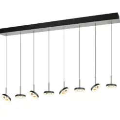 Trio Lighting - 334410807 GUANO Κρεμαστό Φωτιστικό Ράγα LED 64W 6800lm Step Dimmable CCT Μαύρο & Νίκελ