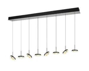 Trio Lighting - 334410807 GUANO Κρεμαστό Φωτιστικό Ράγα LED 64W 6800lm Step Dimmable CCT Μαύρο & Νίκελ