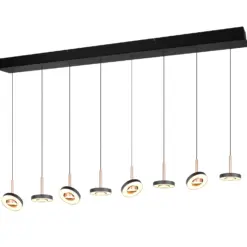 Trio Lighting - 334410865 GUANO Κρεμαστό Φωτιστικό Ράγα LED 64W 6800lm Step Dimmable CCT Μαύρο & Καφέ
