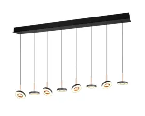 Trio Lighting - 334410865 GUANO Κρεμαστό Φωτιστικό Ράγα LED 64W 6800lm Step Dimmable CCT Μαύρο & Καφέ