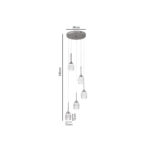 Inlight Κρεμαστό φωτιστικό LED 5*10W από χρυσαφί μέταλλο και ακρυλικό D:30x200cm (4077-5-Golden)