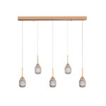 Inlight Κρεμαστό φωτιστικό LED 5*10W από χρυσαφί μέταλλο και ακρυλικό D:60x200cm (4077R-5-Golden)