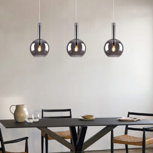 Inlight Κρεμαστό φωτιστικό από φιμέ γυαλί 1XE27 D:20x36cm (4080)