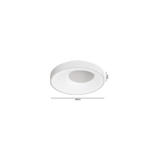 Inlight Πλαφονιέρα οροφής LED 36W 3CCT από γκρί μέταλλο και ακρυλικό D:48cm (42040-Grey)