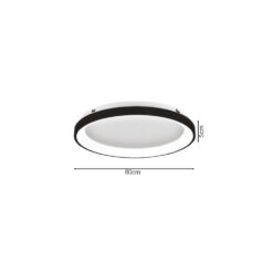 Inlight Πλαφονιέρα οροφής LED 38W 3CCT από μαύρο μέταλλο και ακρυλικό D:80x5cm (42044-A-Black)