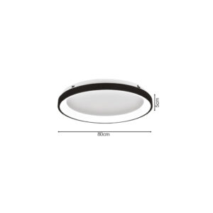 Inlight Πλαφονιέρα οροφής LED 38W 3CCT από μαύρο μέταλλο και ακρυλικό D:80x5cm (42044-A-Black)