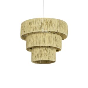 GLOBOSTAR® COROIN 205-0034 Boho Κρεμαστό Φωτιστικό Οροφής με Ντουί 1 x E27 AC 220-240V IP20 – Μπεζ – M40 x Π40 x Υ35cm