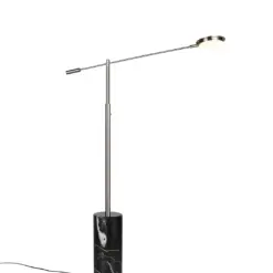 Trio Lighting Φωτιστικό Δαπέδου LED FIORE 10W Dimmable 1200lm CCT Νίκελ Ματ & Μάρμαρο - 454610107