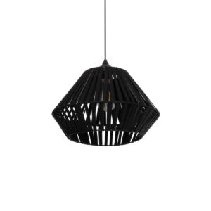 GLOBOSTAR® NUI 205-0061 Boho Κρεμαστό Φωτιστικό Οροφής με Ντουί 1 x E27 AC 220-240V IP20 – Μαύρο – M36 x Π36 x Υ27cm