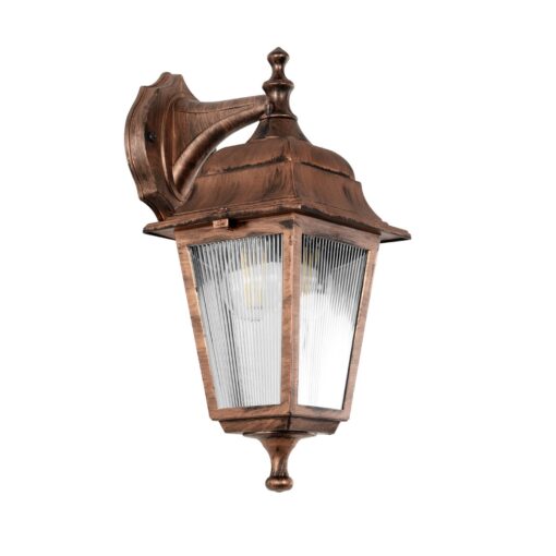 GLOBOSTAR® SOLME 203-0216 Vintage Φωτιστικό Τοίχου – Απλίκα με Ντουί 1 x E27 AC 220-240V IP44 – Χάλκινο – Μ15 x Π20 x Υ35cm