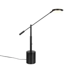 Trio Lighting Επιτραπέζιο Φωτιστικό LED FIORE 10W Dimmable 1200lm CCT Μαύρο Ματ & Μαύρο Μάρμαρο - 554610132