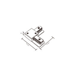 InLight Σύνδεσμος L  Μαύρος Μονοφασικής Ράγας (TC1-029-BL)