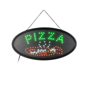 GloboStar® 75685 Φωτιστικό Ταμπέλα LED Οβάλ Σήμανσης PIZZA 3W με Πρίζα AC 230V – Μ48 x Π1.8 x Υ24.5cm