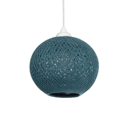 GLOBOSTAR® SOLEI 205-0012 Boho Κρεμαστό Φωτιστικό Οροφής με Ντουί 1 x E27 AC 220-240V IP20 – Τιρκουάζ – M20 x Π20 x Υ25cm