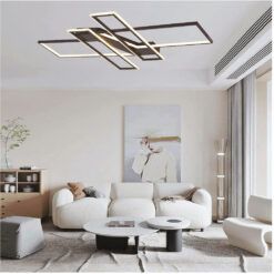 Inlight Πλαφονιέρα οροφής LED 100W 3CCT σε μαύρη απόχρωση D:120x80cm (6108)