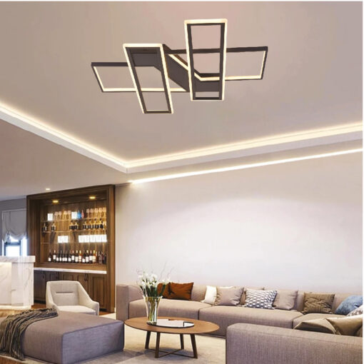 Inlight Πλαφονιέρα οροφής LED 90W 3CCT σε μαύρη απόχρωση D:80x80cm (6109)