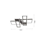 Inlight Πλαφονιέρα οροφής LED 90W 3CCT σε μαύρη απόχρωση D:80x80cm (6109)