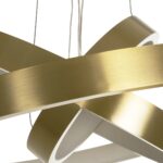 GLOBOSTAR® NEMESIS TRIO 61169 Μοντέρνο Κρεμαστό Φωτιστικό Οροφής LED 100W 12123lm 360° AC 220-240V IP20 Ρυθμιζόμενο Λευκό CCT με Χειριστήριο από 2700K έως 6000K Dimmable – Lumileds SMD Chip – Χρυσό Βούρτσας – Μ60 x Π60 x Υ60cm – 3 Χρόνια Εγγύηση