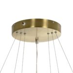 GLOBOSTAR® NEMESIS TRIO 61169 Μοντέρνο Κρεμαστό Φωτιστικό Οροφής LED 100W 12123lm 360° AC 220-240V IP20 Ρυθμιζόμενο Λευκό CCT με Χειριστήριο από 2700K έως 6000K Dimmable – Lumileds SMD Chip – Χρυσό Βούρτσας – Μ60 x Π60 x Υ60cm – 3 Χρόνια Εγγύηση