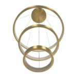 GLOBOSTAR® NEMESIS TRIO 61169-DECO Μοντέρνο Κρεμαστό Φωτιστικό Οροφής LED 100W 12123lm 360° AC 220-240V IP20 Ρυθμιζόμενο Λευκό CCT με Χειριστήριο από 2700K έως 6000K Dimmable – Lumileds SMD Chip – Χρυσό Βούρτσας – Μ60 x Π60 x Υ60cm – 3 Χρόνια Εγγύηση
