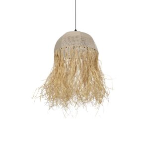 GLOBOSTAR® PLUVIA 205-0081 Boho Κρεμαστό Φωτιστικό Οροφής με Ντουί 1 x E27 AC 220-240V IP20 – Μπεζ – M40 x Π40 x Υ70cm