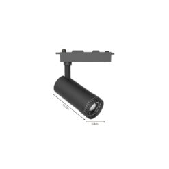 InLight Σποτ τριφασικής ράγας LED 30W 3CCT με επιλογή εναλλαγής μοιρών σε μαύρη απόχρωση D:6.8cmX15,7cm ( T3-06400-Black)