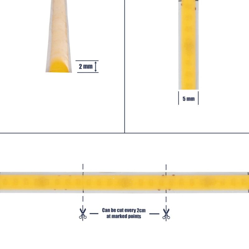 GLOBOSTAR® BEE 70356 Ταινία LED 9W/m 900lm/m 120° DC 24V IP20 384 x COB Chip/m Φυσικό Λευκό 4500K Dimmable – Sanan COB Chip – Μ500 x Π0.5 x Υ0.2cm – Ρολό 5 Μέτρων – 5 Χρόνια Εγγύηση