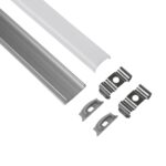 GLOBOSTAR® ALP-LINEAR CURBARIO 70802-1M Επιφανειακό Εύκαμπτο Προφίλ Αλουμινίου με Λευκό Γαλακτερό Πατητό Κάλυμμα για Ταινίες LED IP20 – Ασημί & Λευκό – Μ100 x Π1.8 x Υ0.5cm