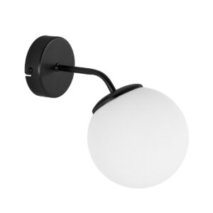 GLOBOSTAR® DALPH 203-0034 Vintage Φωτιστικό Τοίχου – Απλίκα με Ντουί 1 x E27 AC 220-240V IP20 – Μαύρο & Λευκό – M15 x Π25 x Υ22cm