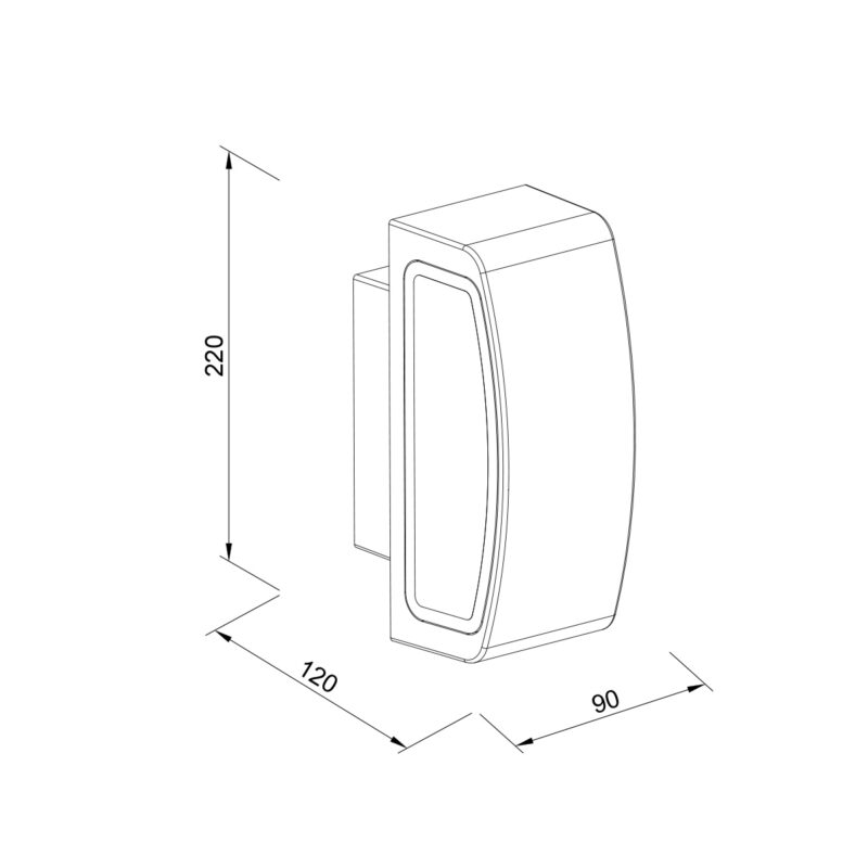 it-Lighting Winona 1xΕ27 Outdoor Up-Down Wall Lamp Black D:90x120x220mm (80205414)