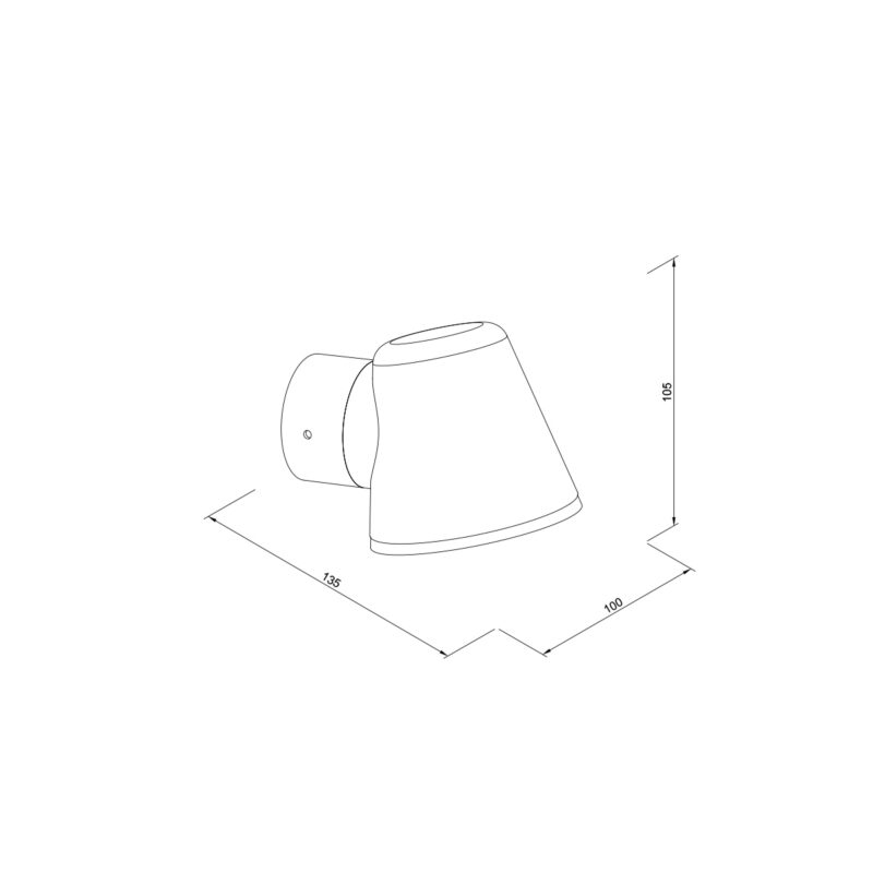 it-Lighting Canyon 1xGU10 Outdoor Wall Lamp Black D:100x105x135mm (80206214)