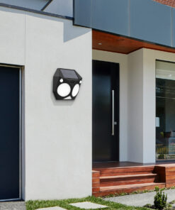 it-Lighting Tortoise LED 6W 3000K Solar Outdoor Wall Lamp Black D:160x160x60mm (80207211S)