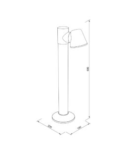 it-Lighting Shasta 1xGU10 Outdoor Pole Light Black D:150x230x600mm (80400714)