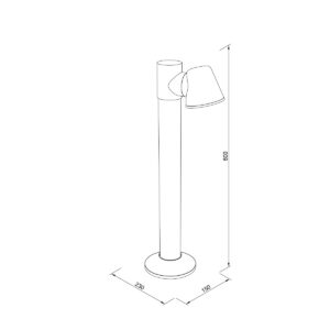 it-Lighting Shasta 1xGU10 Outdoor Pole Light Black D:150x230x600mm (80400714)