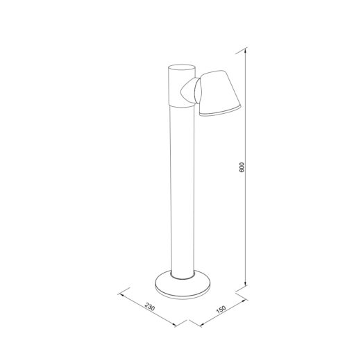 it-Lighting Shasta 1xGU10 Outdoor Pole Light Black D:150x230x600mm (80400714)