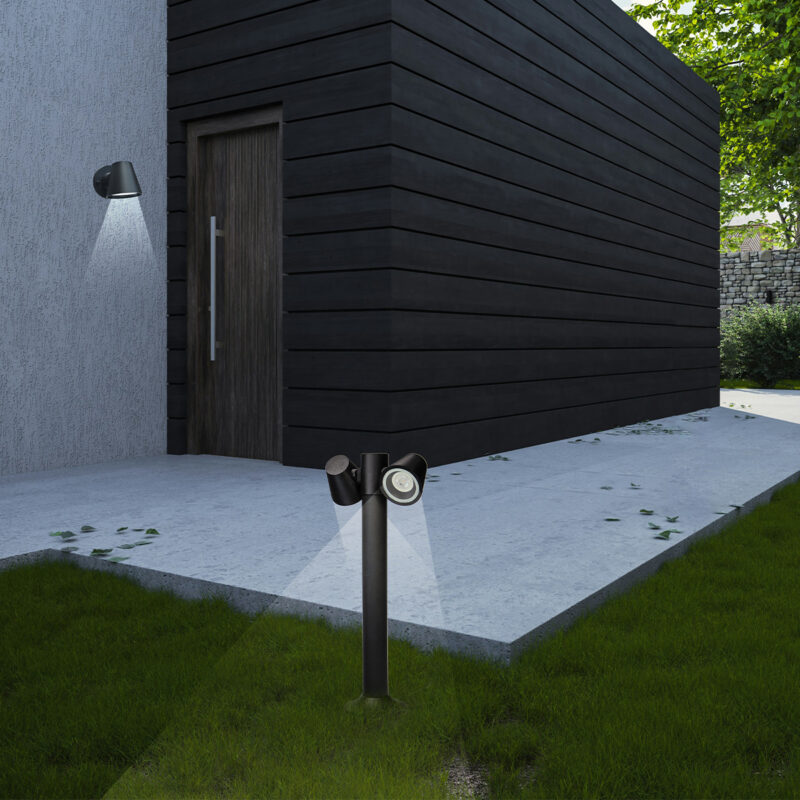 it-Lighting Shasta 2xGU10 Outdoor Pole Light Black D:150x305x600mm (80400814)