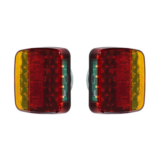 GloboStar® 85339 Ζευγάρι Ασύρματα Επαναφορτιζόμενα Φανάρια για Τρέιλερ LED 150W με Μαγνήτη & Επαναφορτιζόμενη Μπαταρία 2000mAh – Ασύρματος Πομπός & Δέκτης RF 2.4Ghz – Κόκκινο – Πορτοκαλί – Λευκό – Αδιάβροχα IP65 – Μ11 x Π11 x Υ5cm – 1 Χρόνο Εγγύηση