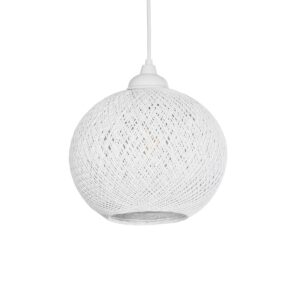 GLOBOSTAR® SOLEI 205-0009 Boho Κρεμαστό Φωτιστικό Οροφής με Ντουί 1 x E27 AC 220-240V IP20 – Λευκό – M20 x Π20 x Υ25cm