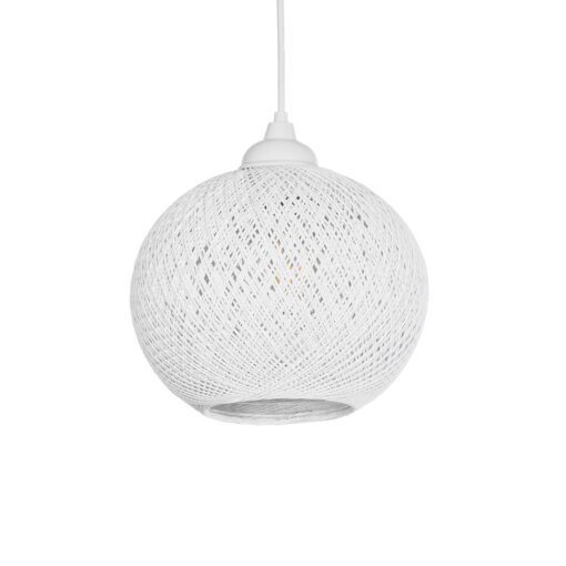 GLOBOSTAR® SOLEI 205-0009 Boho Κρεμαστό Φωτιστικό Οροφής με Ντουί 1 x E27 AC 220-240V IP20 – Λευκό – M20 x Π20 x Υ25cm