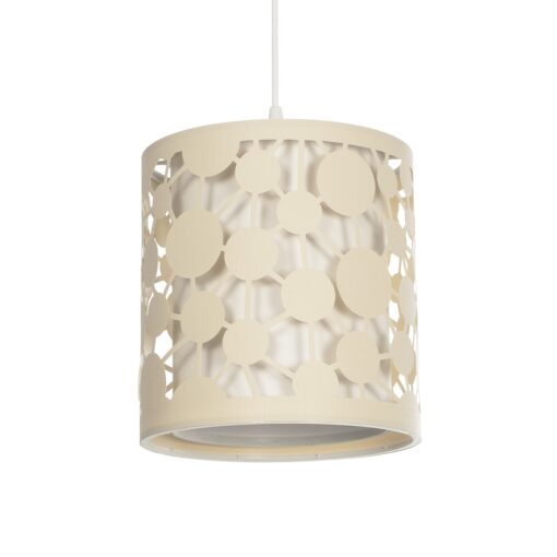 GLOBOSTAR® PETAL 203-0067 Μοντέρνο Κρεμαστό Φωτιστικό Οροφής με Ντουί 1 x E27 AC 220-240V IP20 – Μπεζ – Μ23 x Π23 x Υ30cm