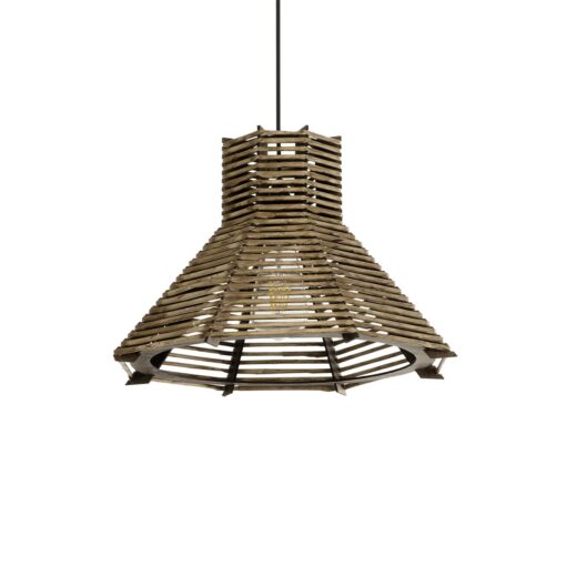 GLOBOSTAR® MEGALISTO 205-0051 Boho Κρεμαστό Φωτιστικό Οροφής με Ντουί 1 x E27 AC 220-240V IP20 – Καφέ- M40 x Π40 x Υ26cm