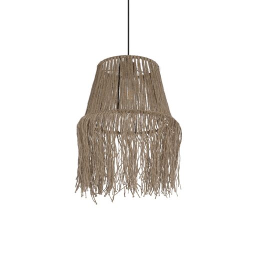 GLOBOSTAR® ROKA 205-0075 Boho Κρεμαστό Φωτιστικό Οροφής με Ντουί 1 x E27 AC 220-240V IP20 – Μπεζ – M30 x Π30 x Υ45cm