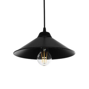 GLOBOSTAR® FONTE 203-0080 Μοντέρνο Κρεμαστό Φωτιστικό Οροφής με Ντουί 1 x E27 AC 220-240V IP20 – Μαύρο – Μ25.5 x Π25.5 x Υ10cm