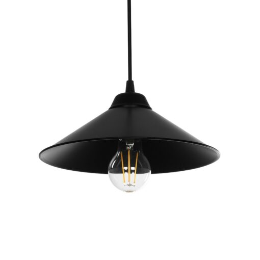 GLOBOSTAR® FONTE 203-0080 Μοντέρνο Κρεμαστό Φωτιστικό Οροφής με Ντουί 1 x E27 AC 220-240V IP20 – Μαύρο – Μ25.5 x Π25.5 x Υ10cm