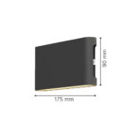 it-Lighting Niskey – LED 10W 3CCT Up and Down Wall Light in Grey Color (80204130)