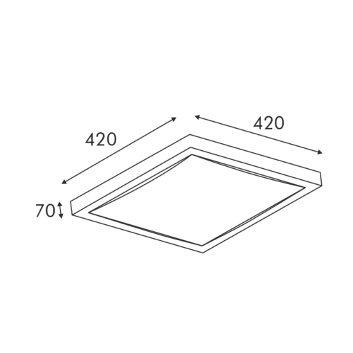 ΠΛΑΦΟΝΙΕΡΑ ΑΚΡΥΛΙΚΗ ΤΕΤΡΑΓΩΝΗ 3ΧΕ27 42Χ42Χ7CM INDIANA ACA – DL461MN