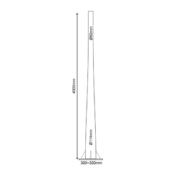 ΚΟΛΩΝΑ ΧΑΛΥΒΔΙΝΗ Φ60/Φ114 4ΜΕΤΡΩΝ  3mm ΚΩΝΙΚΗ ME ΘΥΡΙΔΑ ΕΠΙΣΚΕΨΗΣ RAL 7016 ACA – F601144MCT
