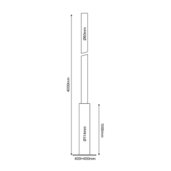 ΚΟΛΩΝΑ ΧΑΛΥΒΔΙΝΗ Φ60/114 4 ΜΕΤΡΩΝ 3mm ME ΘΥΡΙΔΑ ΕΠΙΣΚΕΨΗΣ RAL 7016 ACA – F601144MN