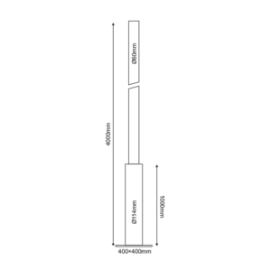 ΚΟΛΩΝΑ ΧΑΛΥΒΔΙΝΗ Φ60/114 4 ΜΕΤΡΩΝ 3mm ME ΘΥΡΙΔΑ ΕΠΙΣΚΕΨΗΣ RAL 7016 ACA – F601144MN
